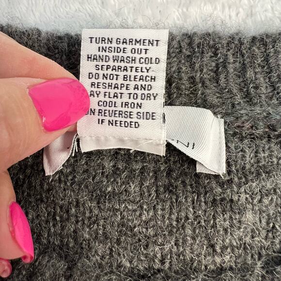 Magaschoni Mohair Wool Sweater Gray Marled Long Sleeve Crewneck Size M Warm Cozy - Picture 11 of 11